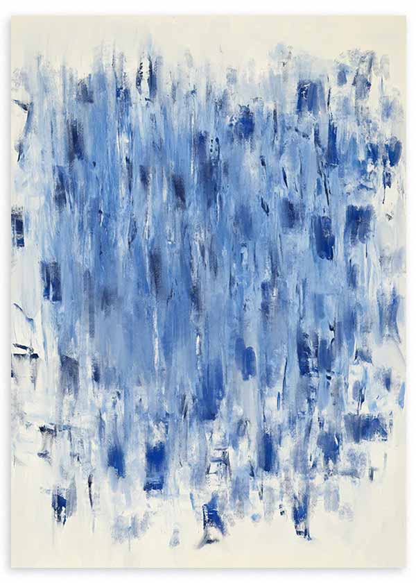 Cuadro abstracto en tonos azules con fondo claro, kudeko.com
