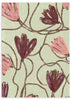 Tableau encadré avec fleurs stylisées aux tons rose poudré, bordeaux et brun sur fond vert doux, dans un style floral botanique contemporain. Disponible sur kudeko.com