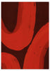 Cuadro abstracto burdeos y rojo con formas curvas expresivas, kudeko.com
