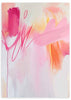Cuadro abstracto en tonos fucsia y rosa con fondo claro, kudeko.com
