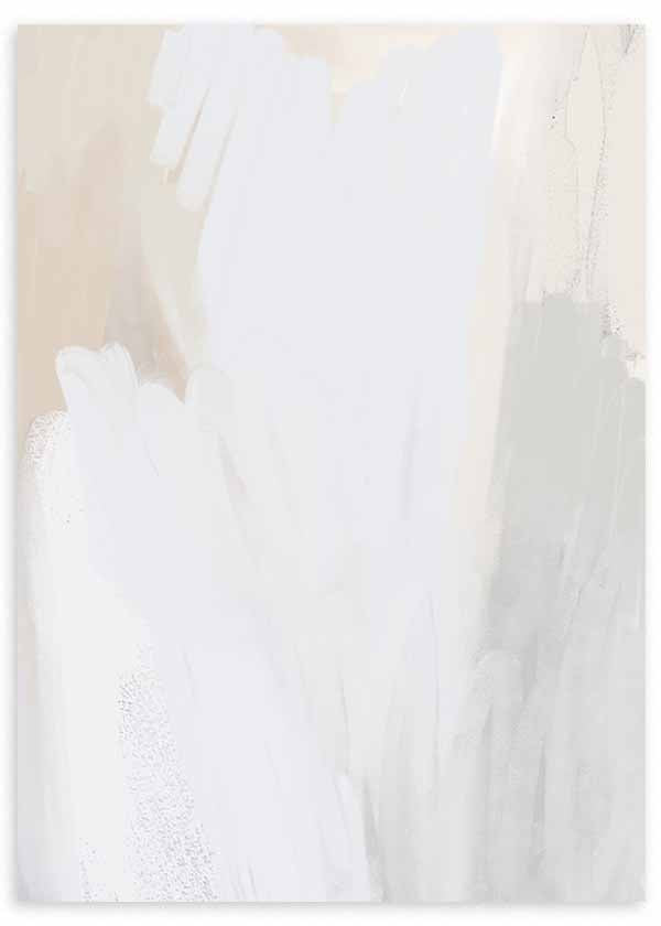 Cuadro abstracto en tonos blancos y beige suaves, kudeko.com

