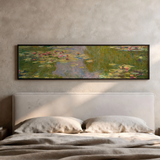 Quadro horizontal colorido que representa um lindo lago com lírios. Disponível em kudeko.com