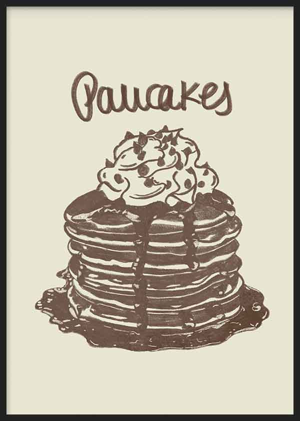 Tableau carré illustrant de délicieuses pancakes disponibles sur kudeko.com