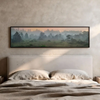 Tableau horizontal photographique d'un paysage serein avec brume. Disponible sur kudeko.com