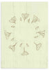 Wandbild mit kreisförmiger Komposition aus stilisierten Blättern und Blumen in Beige auf hellgrünem Hintergrund, mit sanfter Textur und ruhigem floralem Stil. Erhältlich auf kudeko.com
