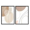 Conjunto de dos cuadros abstractos de estilo nórdico con tonos beige y marrones