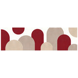 Cuadro horizontal geométrico con arcos en tonos burdeos y beige, kudeko.com
