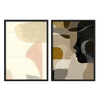 Conjunto de dos cuadros abstractos, ilustraciones.