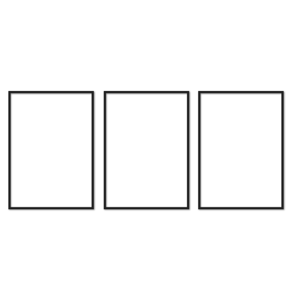 conjunto de tres cuadros century negro