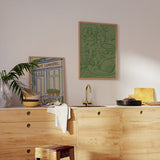 Cuadro colorido de la fachada del Café Lumière, disponible en kudeko.com