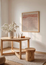 Cuadro abstracto texturizado en tonos beige y rojizos con efecto orgánico, kudeko.com
