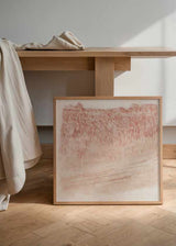 Cuadro abstracto texturizado en tonos beige y rojizos con relieve visual, kudeko.com
