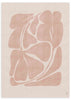 Cuadro con composición de formas orgánicas abstractas en tonos rosa empolvado y beige, con líneas suaves y estilo abstracto. Disponible en kudeko.com