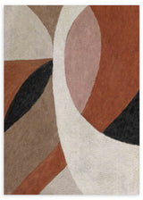 Cuadro de formas abstractas curvas en terracota, beige, crema, rosa empolvado y negro, con composición orgánica de estilo abstracto. Disponible en kudeko.com