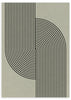 Geometrisches Wandbild mit schwarzen geschwungenen und geraden Linien auf strukturiertem beigem Hintergrund, in modernem klaren Stil für zeitgemäße Wandgestaltung. Erhältlich auf kudeko.com