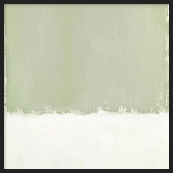  Cuadro cuadrado abstracto en tonos verdes y blancos con diseño minimalista - kudeko.com