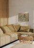 Cuadro horizontal japonés con grullas y ramas de pino estilo Japandi, kudeko.com
