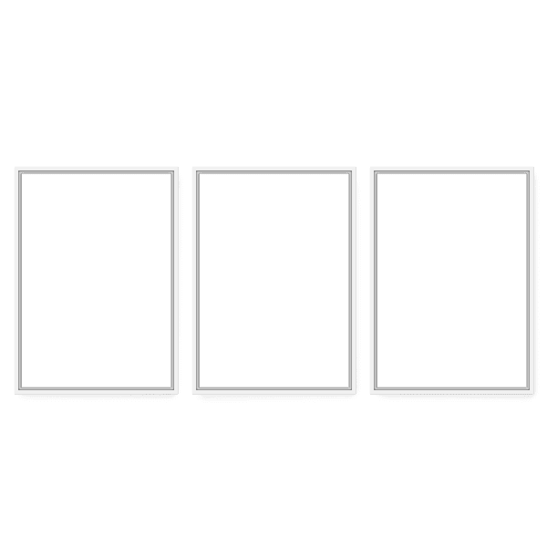 combo de tres lienzos con marco blanco - kudeko