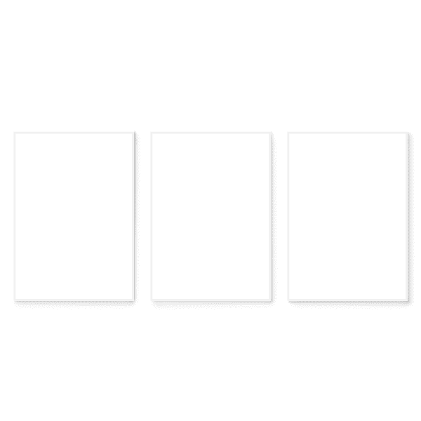 combo de tres cuadros con marco minimalista blanco - kudeko