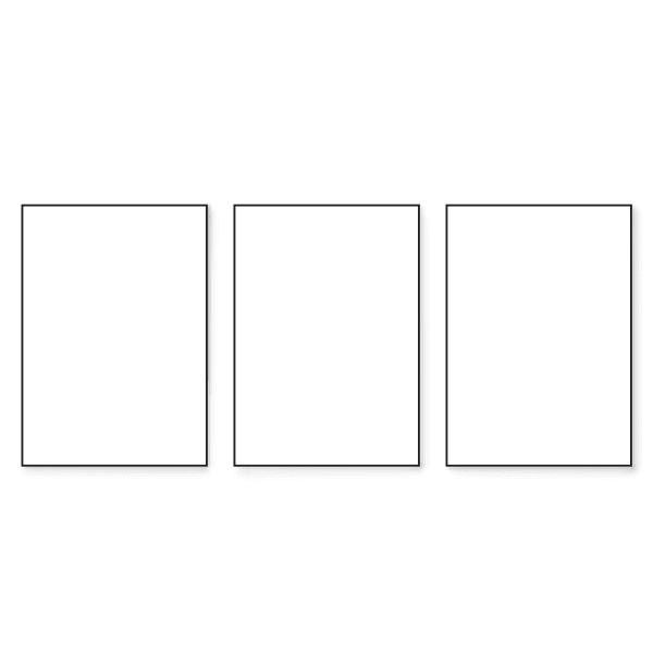 combo de tres cuadros con marco minimalista negro y blanco - kudeko