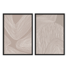 Conjunto de dos cuadros de ilustraciones abstractas, fondo beige