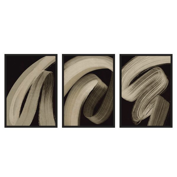 Three Combo - Beige and Brown strokes