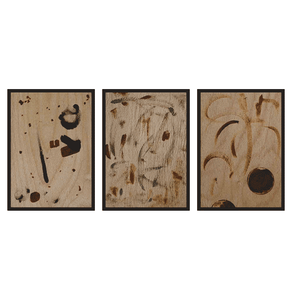Three Combo - Abstract On Wood