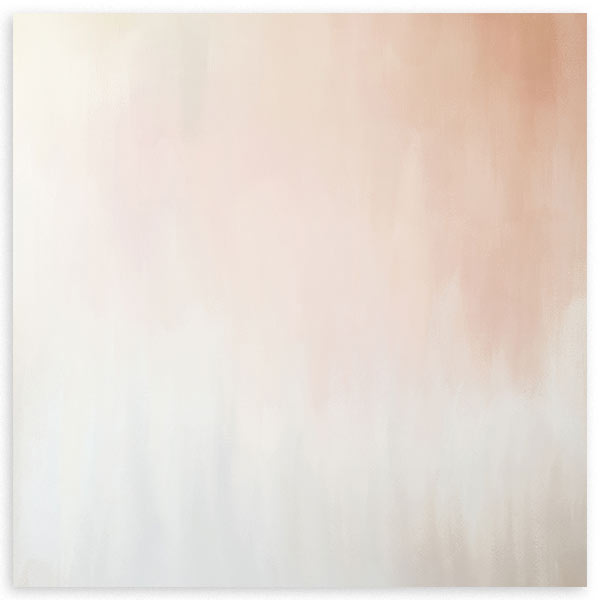 Cuadro cuadrado abstracto en tonos melocotón y blanco estilo minimalista para decoración contemporánea kudeko.com
