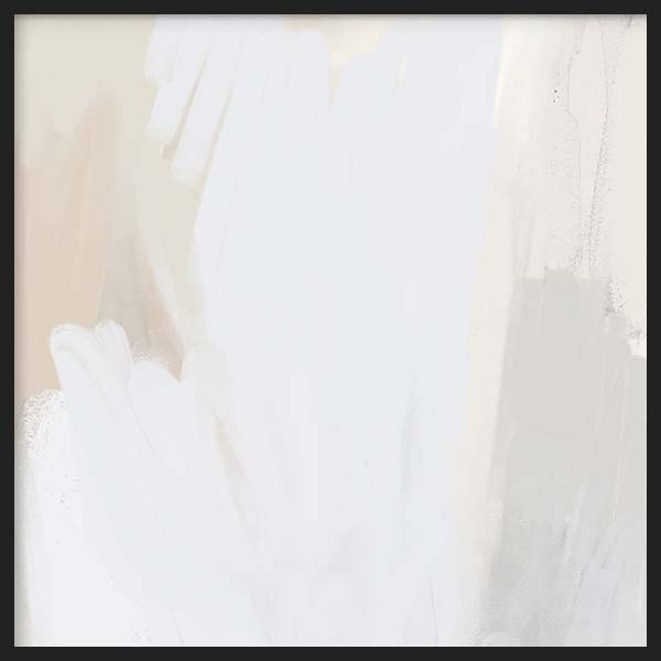  Cuadro cuadrado abstracto en blanco y beige con diseño suave y elegante - kudeko.com