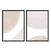 Conjunto de dos cuadros abstractos de estilo nórdico con tonos beige y marrones