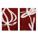 Conjunto de dos cuadros abstractos florales en blanco y terracota, kudeko.com
