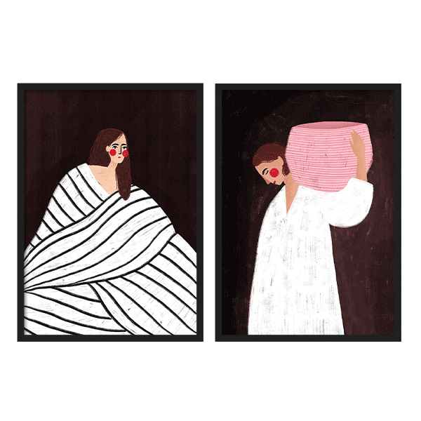 Two Combo - The Woman and the pink basket