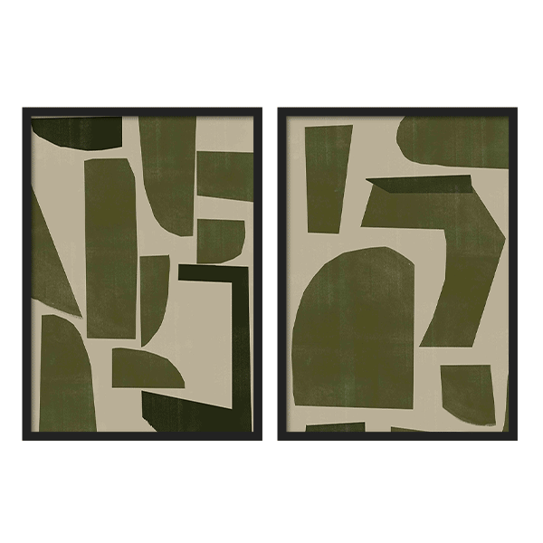 Two Combo - Abstract Green Shadows
