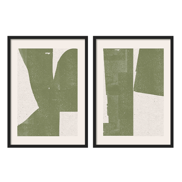 Two Combo - Green Geometric Form