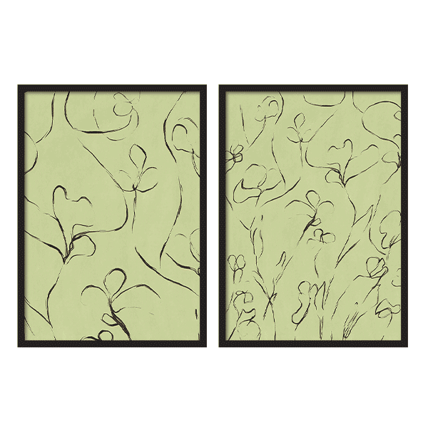 Two Combo - Flowers with sinuous lines