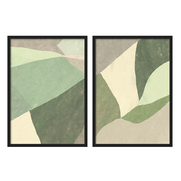 Two Combo - Green geometric shapes