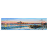 Horizontales Wandbild, das die Schönheit einer bei Sonnenuntergang beleuchteten Brücke einfängt. Erhältlich auf kudeko.com.