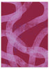 Cuadro abstracto rosa y fucsia con trazos curvos, en marco negro, kudeko.com

