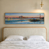 Horizontales Wandbild, das die Schönheit einer bei Sonnenuntergang beleuchteten Brücke einfängt. Erhältlich auf kudeko.com.