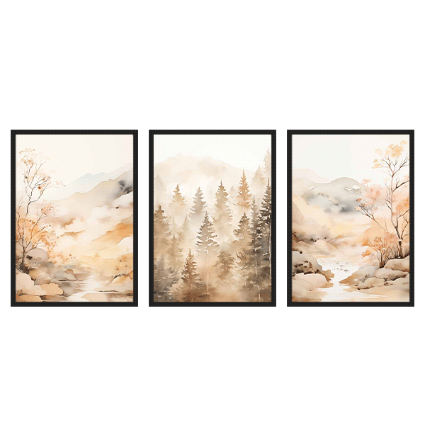 Three Combo - Paisaje Río Watercolor