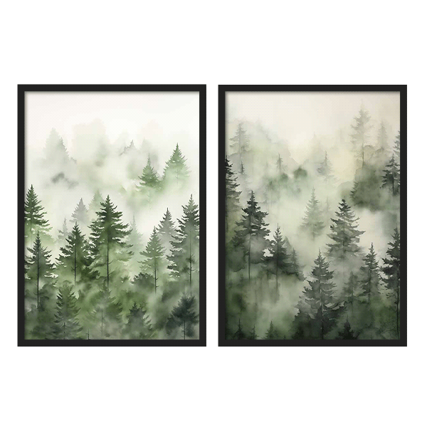 Two Combo - Paisaje Árboles Watercolor