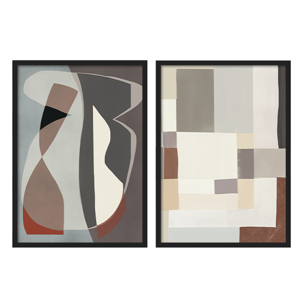 Two Combo -  Abstract Neutral Color Cut Out