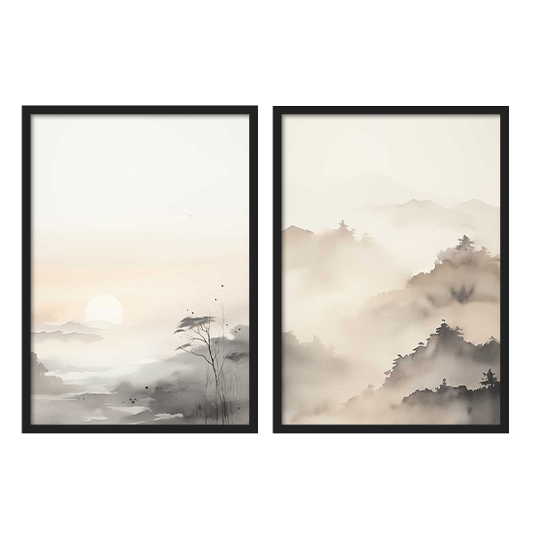 Two Combo -  Paisaje Amanecer Watercolor
