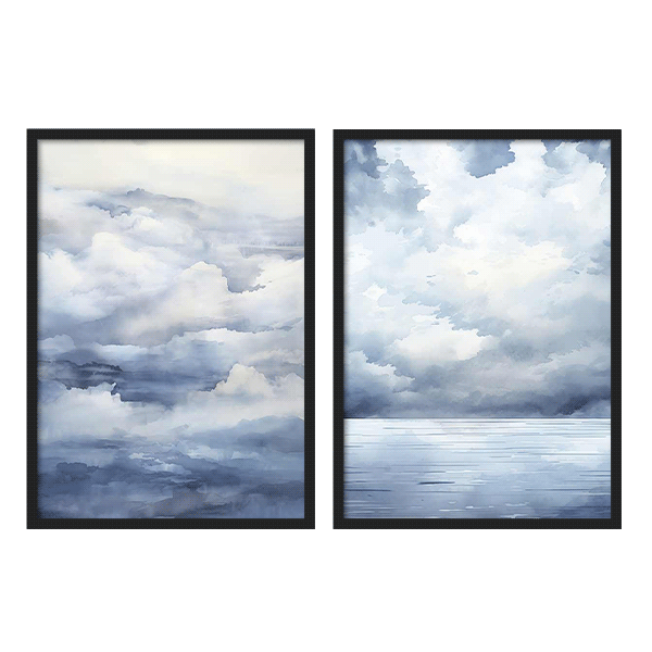 Two Combo - Paisaje Nubes Watercolor