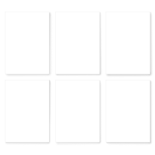 conjunto de seis cuadros marco blanco minimalista