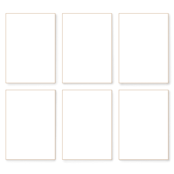 conjunto de seis cuadros marco madera minimalista