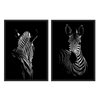 Conjunto de dos cuadros fotográficos de zebra, blanco y negro