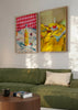 Conjunto de dos cuadros decorativos de estilo colorido y abstracto, bodegón veraniego vibrante y desenfadado, modelo Two Combo - Messy Summer Indulgence
