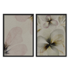 Conjunto de dos cuadros decorativos con marco de estilo orgánico y minimalista, flores suaves en acuarela, modelo Two Combo - Susurro de Flores