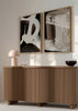 Ensemble de deux tableaux avec composition abstraite en blanc, marron chocolat, beige et noir, formes larges, gestes picturaux et blocs superposés dans un style contemporain équilibré. Disponible sur kudeko.com